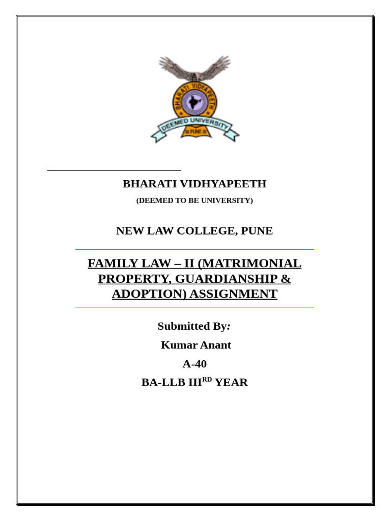 Family Law Assignment | PDF | Wife | Marriage