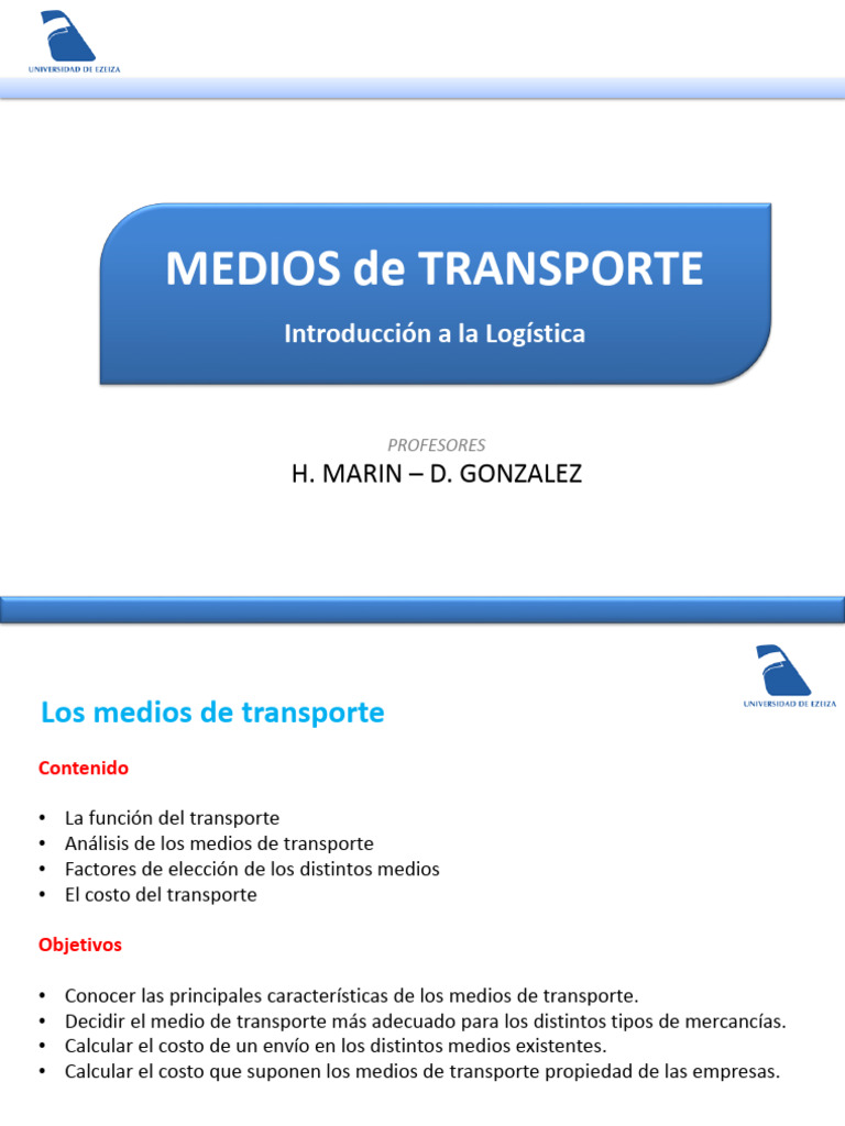 Medios de Transporte en Logística | PDF | Logística | Transporte