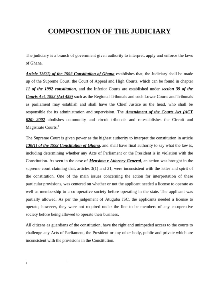 Structure of Ghana's Judiciary System | PDF | Impeachment | Judiciaries