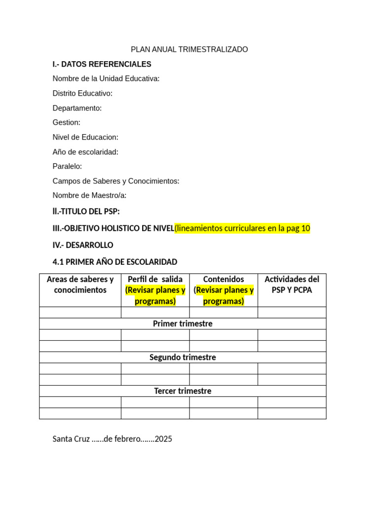 Esquema Del Plan de Clase y El Pat | PDF