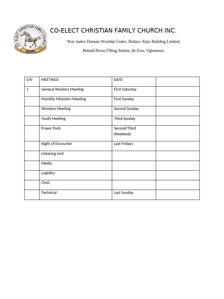CCFC Statutory Meetings | PDF