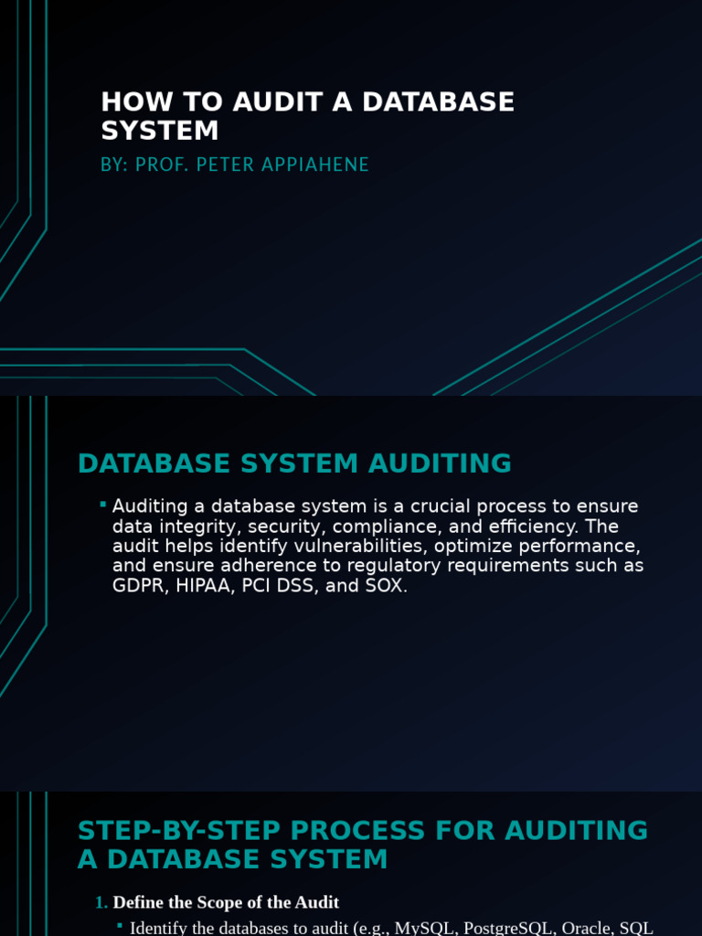 Database Audit Guide for Security & Compliance | PDF | Computer Network ...