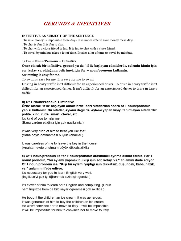 Understanding Gerunds and Infinitives | PDF | Verb | Morphology