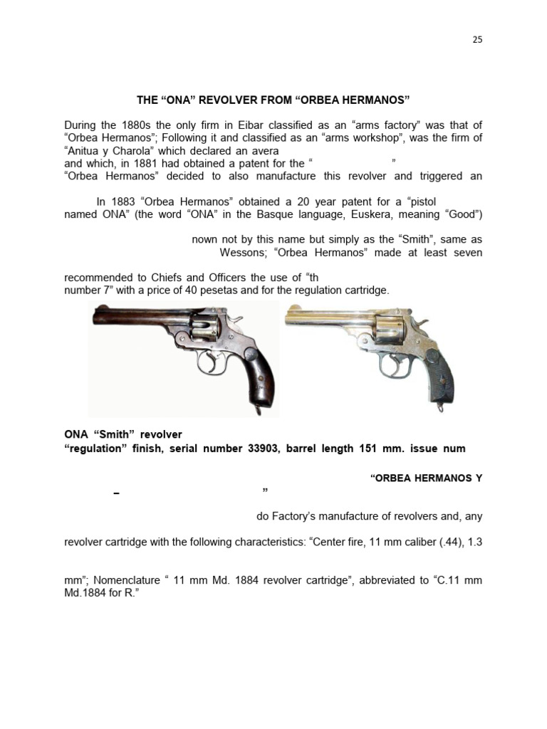 ONA Revolver History: Orbea Hermanos | PDF | Revolver | Projectiles