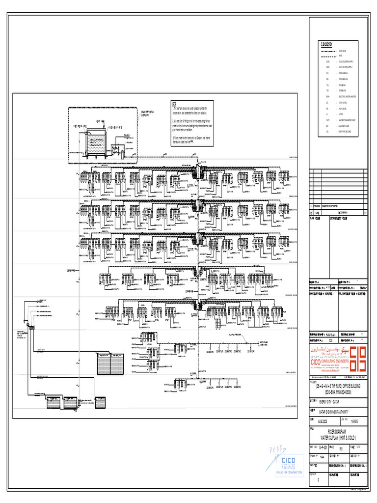 M-P-301 Riser Diagram (CWS & HWS) | PDF | Water Heating | Energy Technology