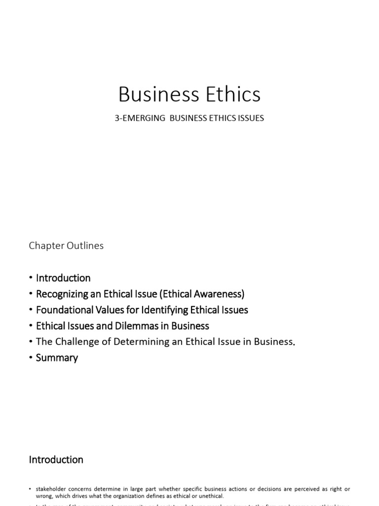 Emerging Business Ethics Issues Explained | PDF | Sexual Harassment ...