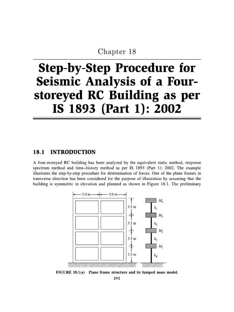 Manual Example of Seismic Analysis of A G+3 Floors | PDF