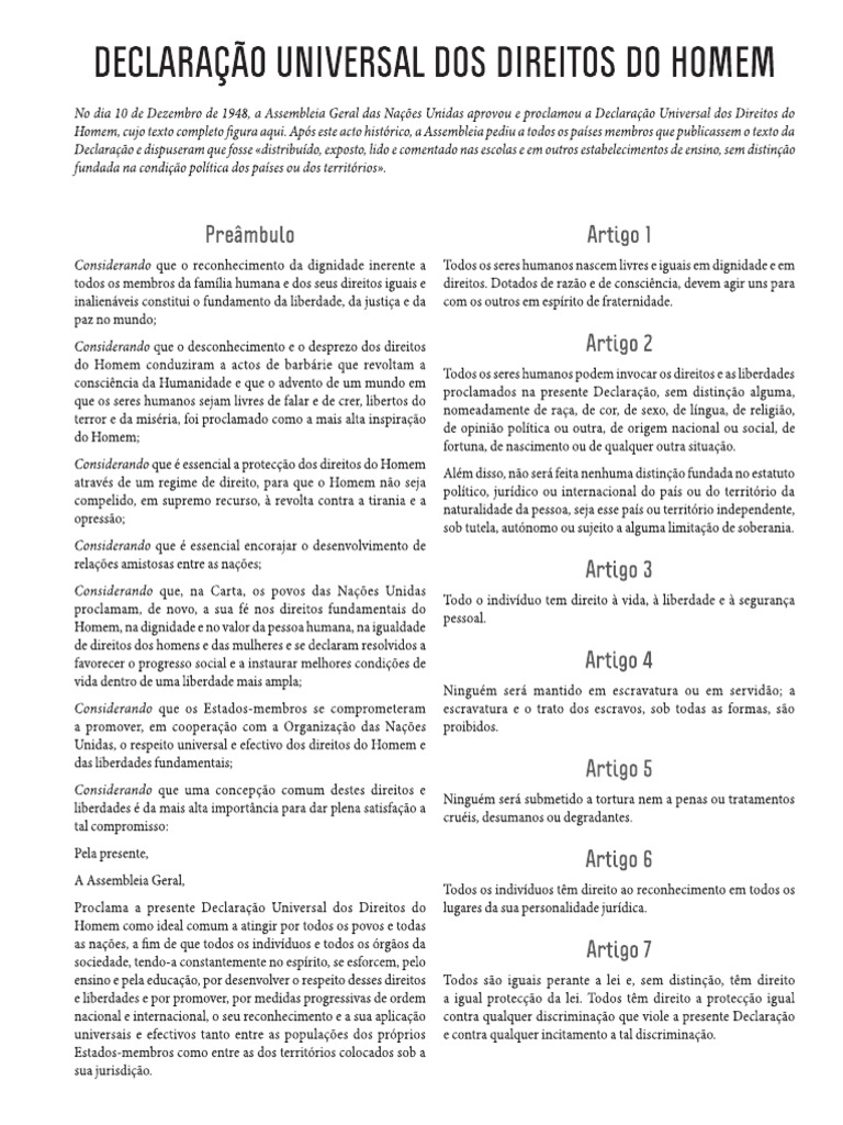 Universal Declaration of Human Rights PT | PDF
