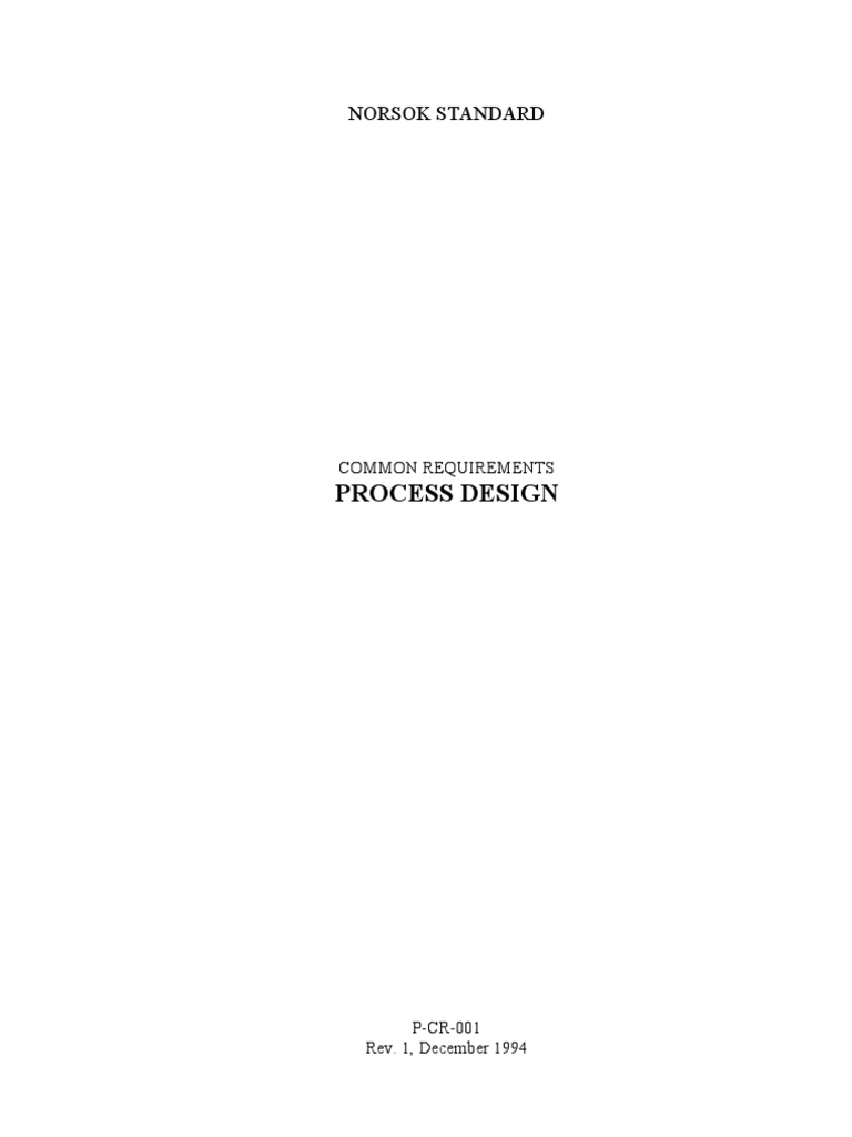 NORSOK Process Design Standard P-CR-001 | PDF | Science & Mathematics ...