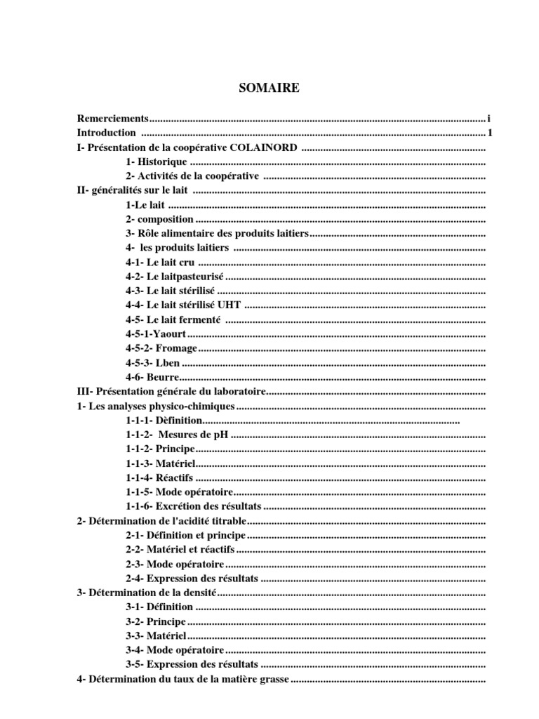 Rapport sur la coopérative COLAINORD | PDF | Yaourt | Lait