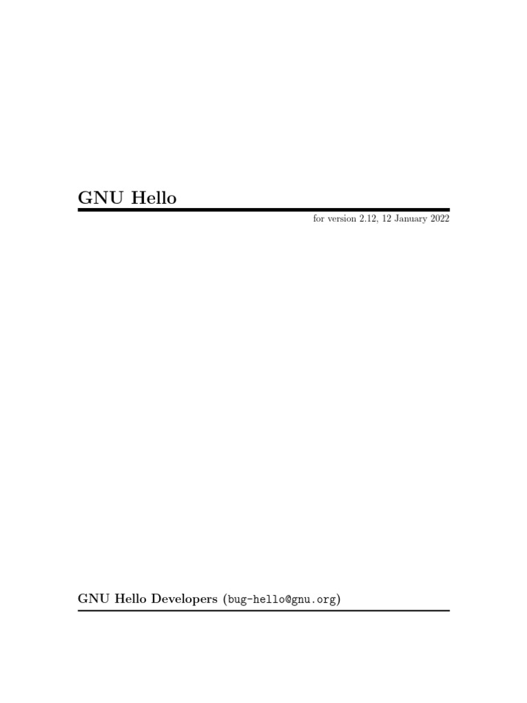 GNU Hello Developers | PDF