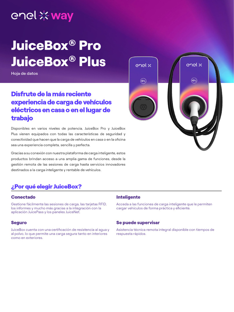 JuiceBox Pro and Plus - Datasheet - ES | PDF | Identificación de ...