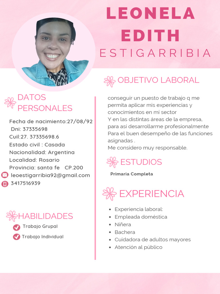 Currículum CV Acuarela Diseñadora Gráfica Profesional Femenino Rosa ...