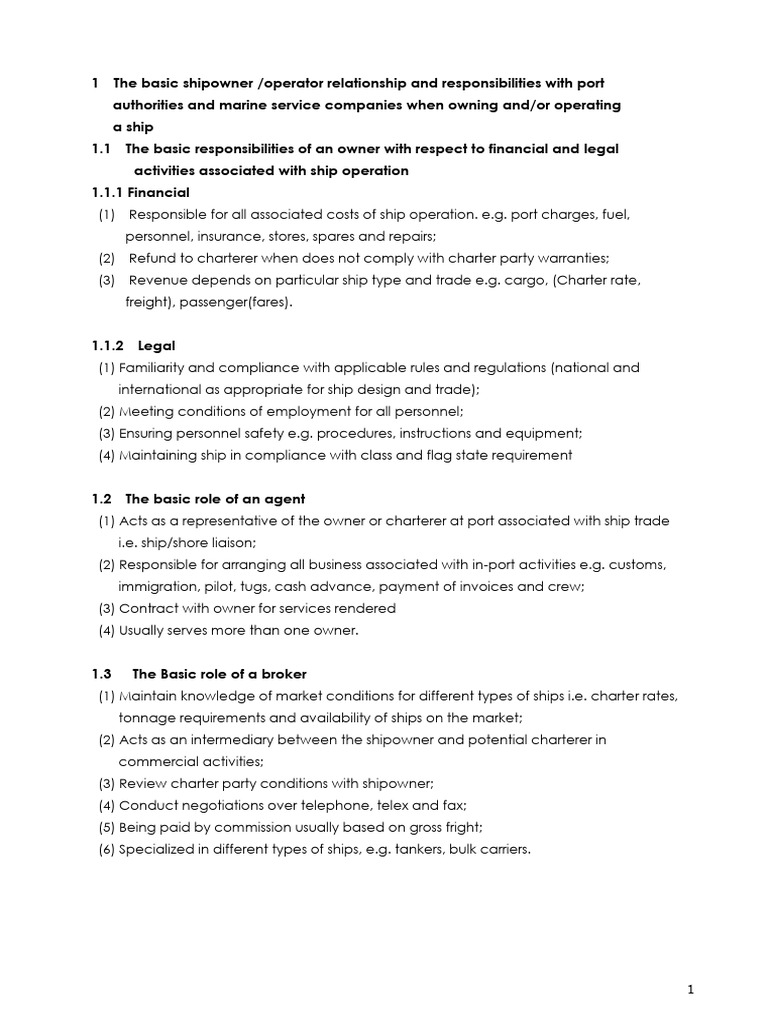 M4-1-6 Basic Knowledge of Shipping and Shipboard Operations | PDF ...