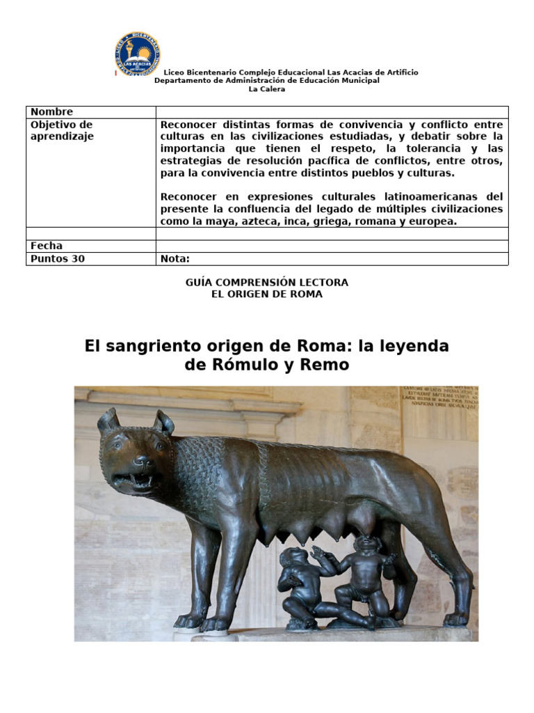 Rómulo y Remo: Fundación de Roma | PDF | Romulus y Remus | Antiguedad ...