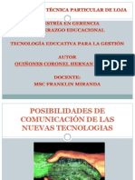 POSIBILIDADES DE COMUNICACIÓN DE LAS NUEVAS TECNOLOGIAS