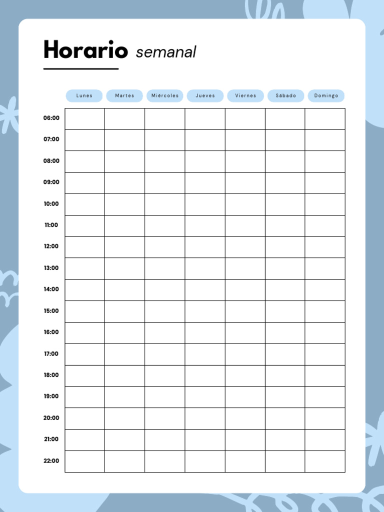 Blue and White Weekly Schedule Panner Document | PDF
