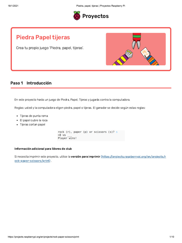 Juego de Piedra Papel Tijeras en Python | PDF | Computer Programming ...