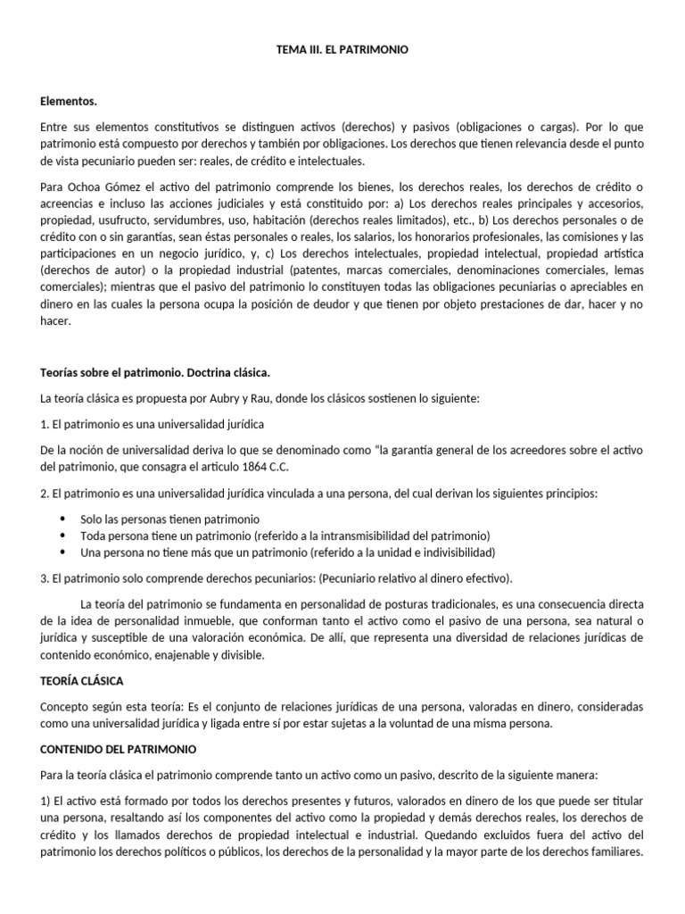 Derecho Civil - Tema Iii | PDF | Bienes (Ley) | Derechos