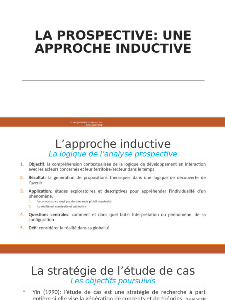 La Prospective: Une Approche Inductive: Techniques D'Analyse ...