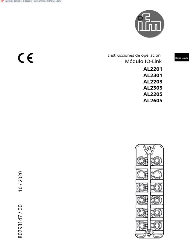 Instrucciones Módulo IO-Link AL2201-AL2605 | PDF | Conector eléctrico ...