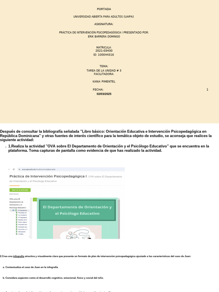 Plan de Intervención Psicopedagógica para Juan | PDF | Aprendizaje ...