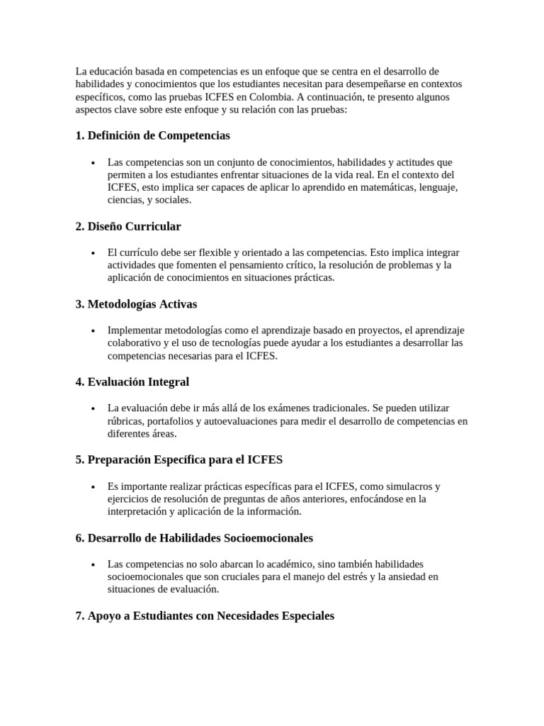 Competencias en Educación y ICFES | PDF | Evaluación | Plan de estudios