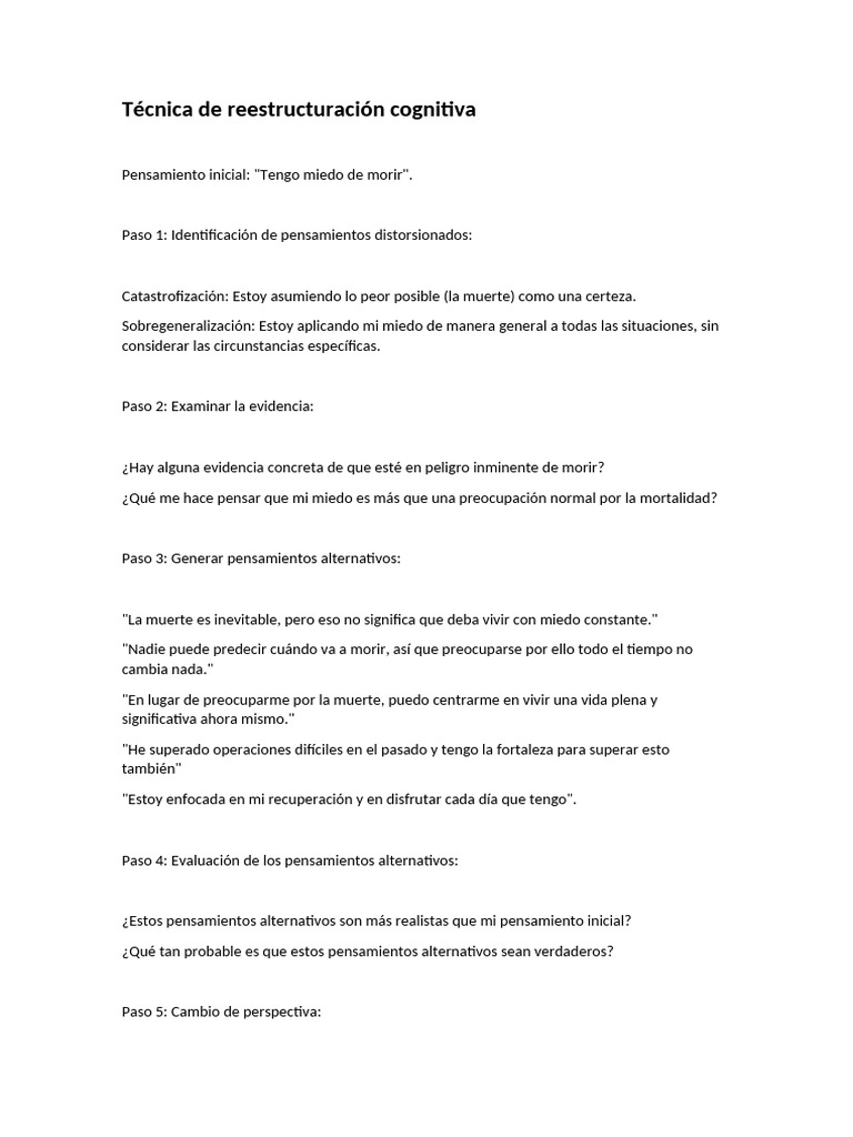 Técnicas para superar el miedo a morir | PDF | Pensamiento | Temor