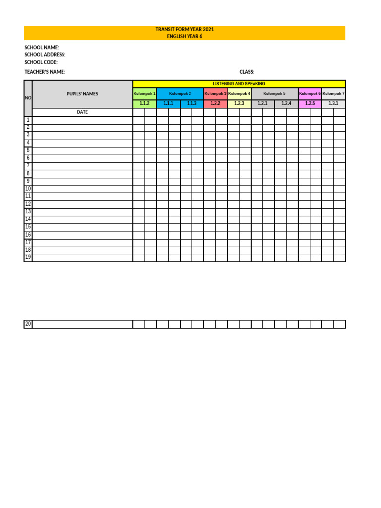 Transit Bi Form (Listening Dan Speaking) | PDF