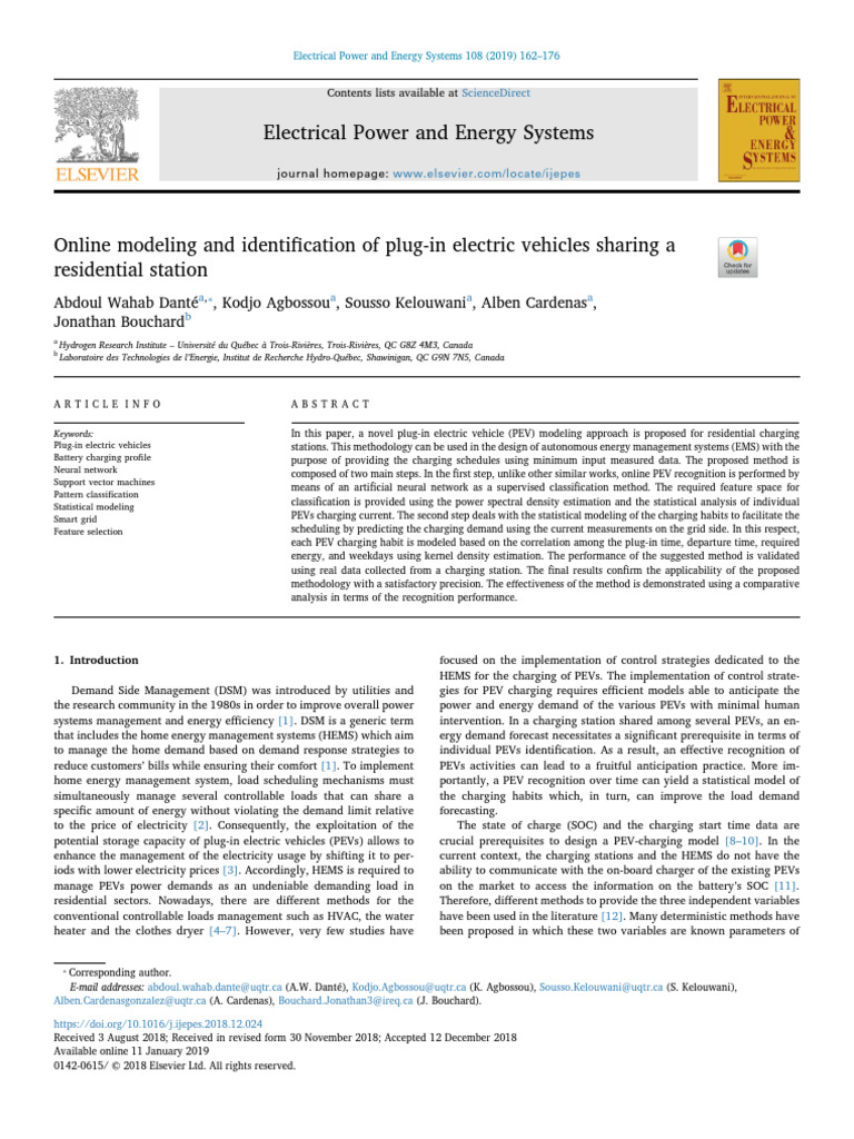 Online Modeling of PEV Charging Stations | PDF | Support Vector Machine ...