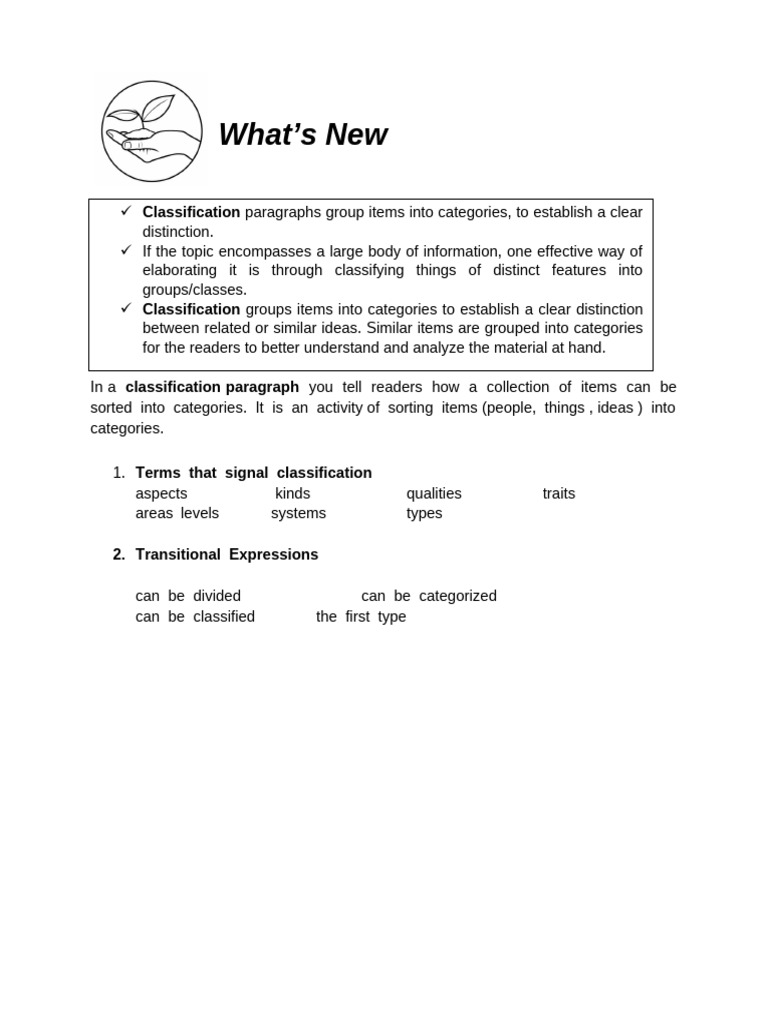 Understanding Classification Paragraphs | PDF