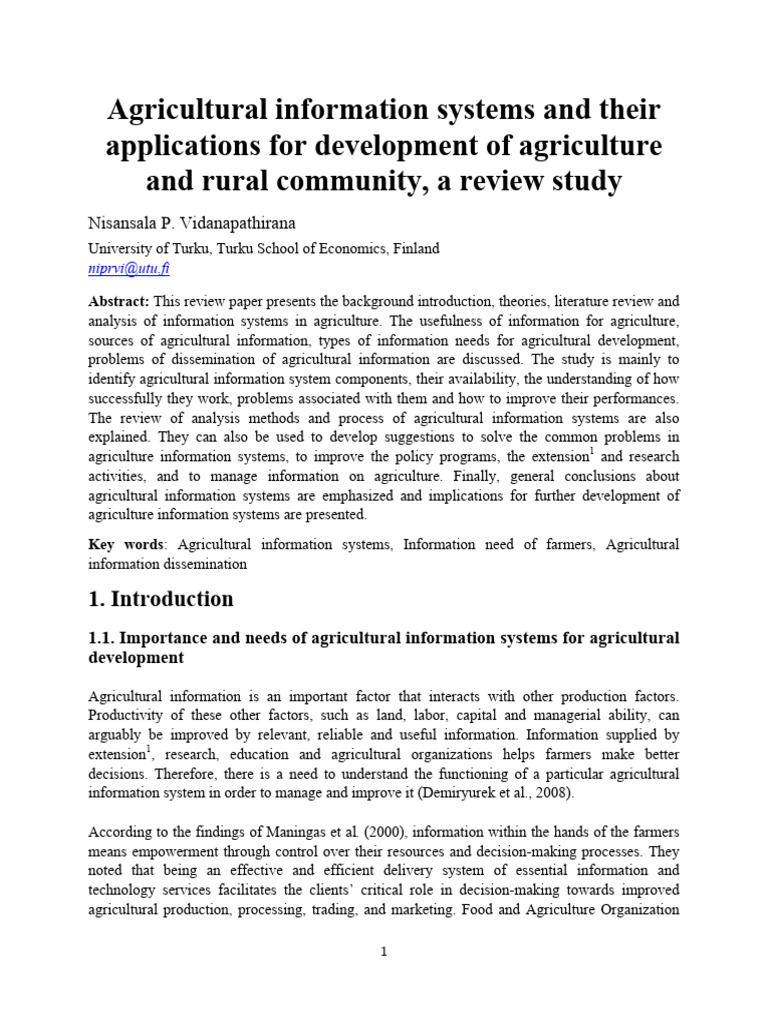 Enhancing Agricultural Information Systems | PDF | System | Information