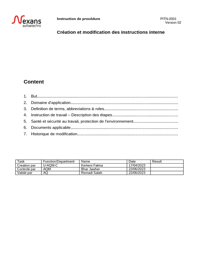 Création et Modification des Instructions | PDF | Audit | Sécurité