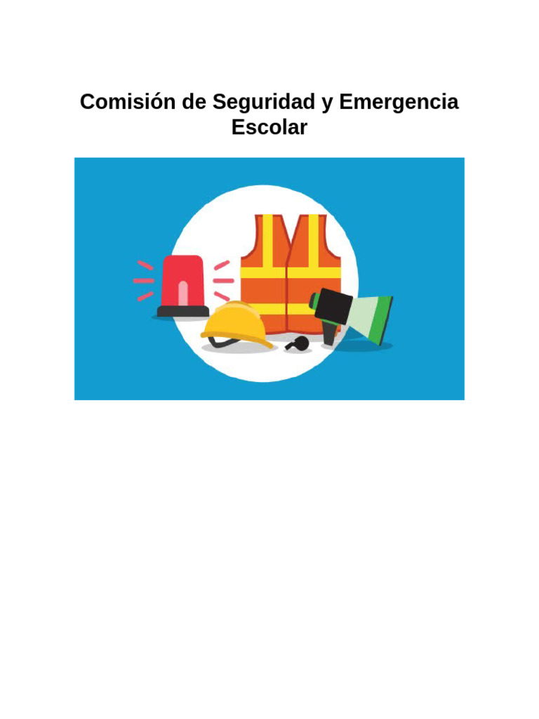 Plan de La Comisión de Seguridad y Emergencia Escolar 1 | PDF | Defensa ...