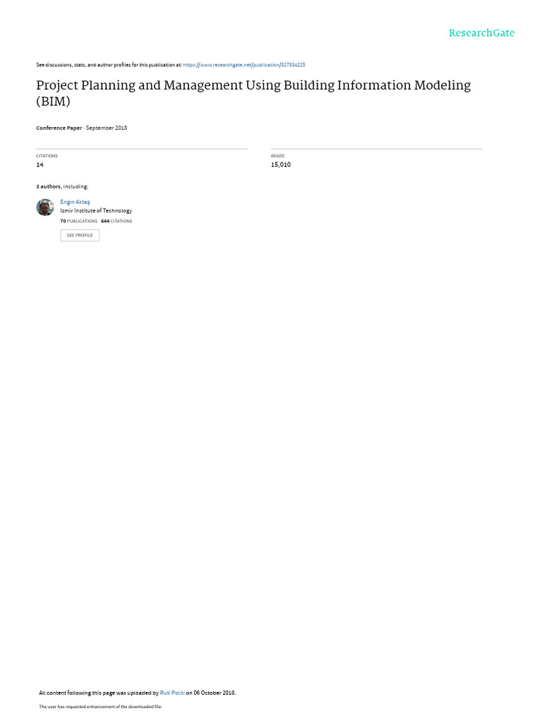 Project Planning and Management Using Building Inf | PDF | Building ...