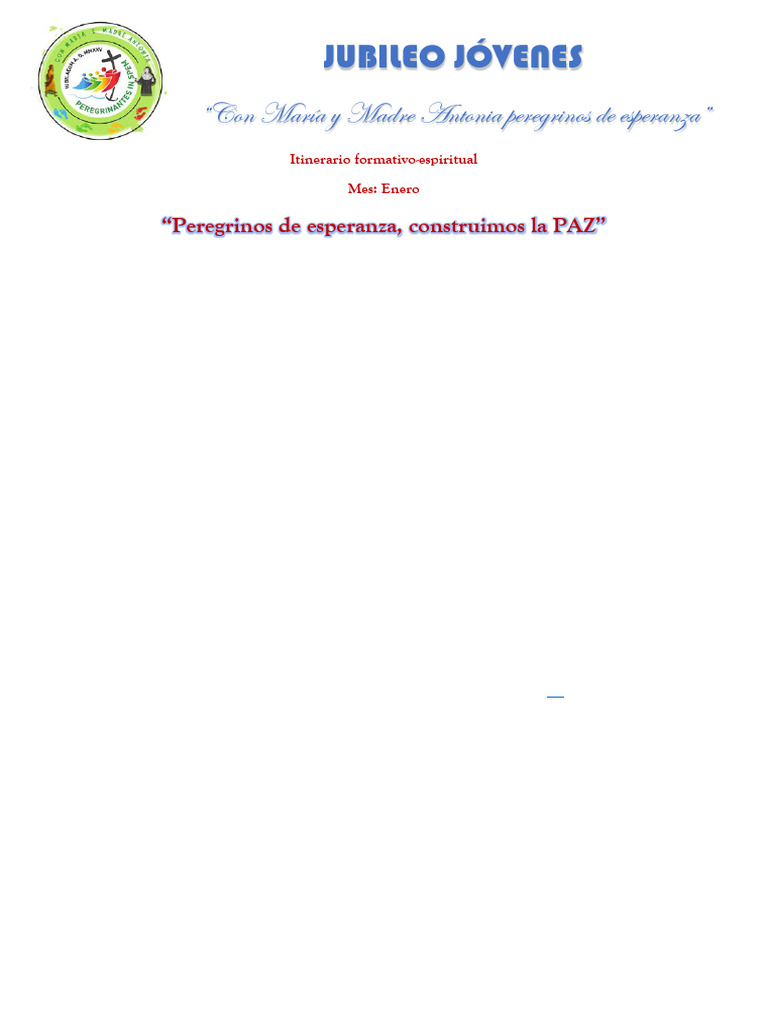 Itinerario de Paz y Esperanza 2025 | PDF | María, madre de Jesús