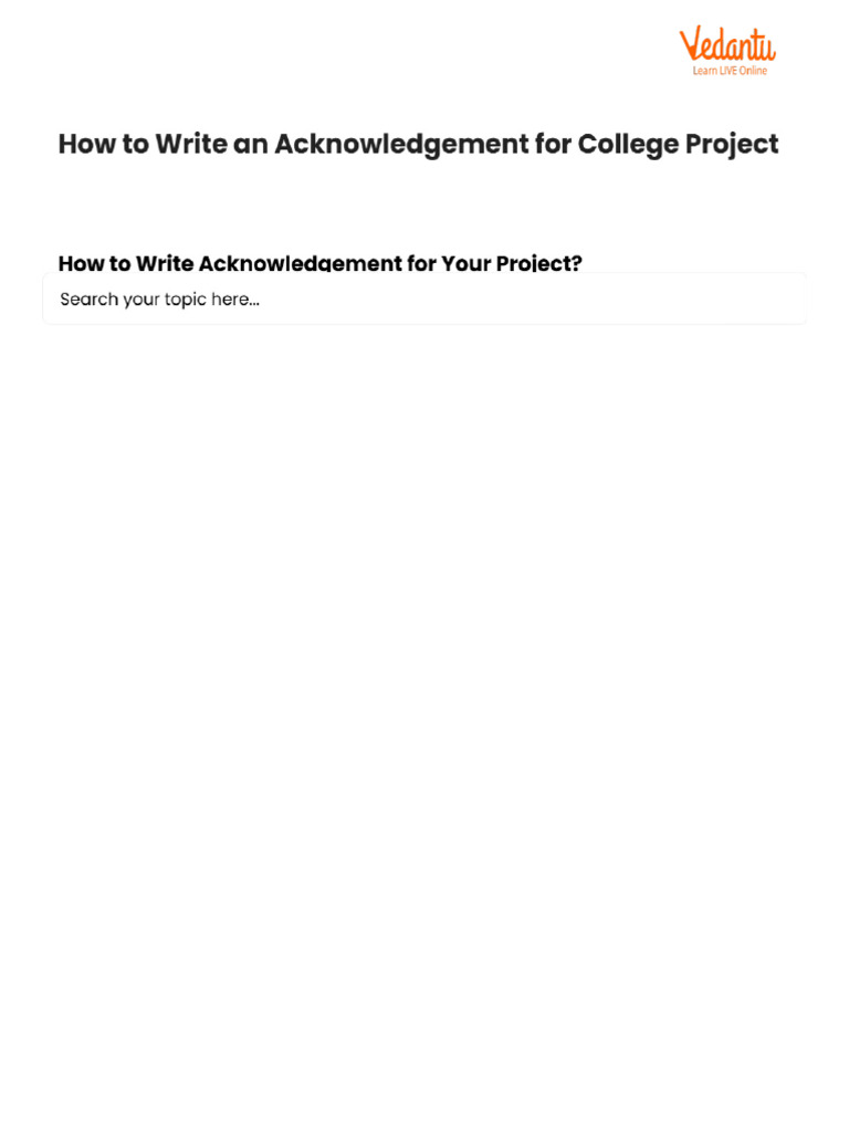 How To Write An Acknowledgement For College Project | PDF