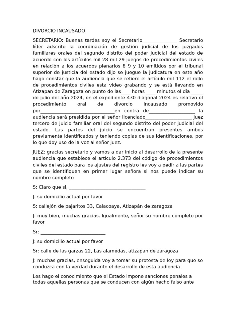 Divorcio Incausado | PDF | Divorcio | Matrimonio