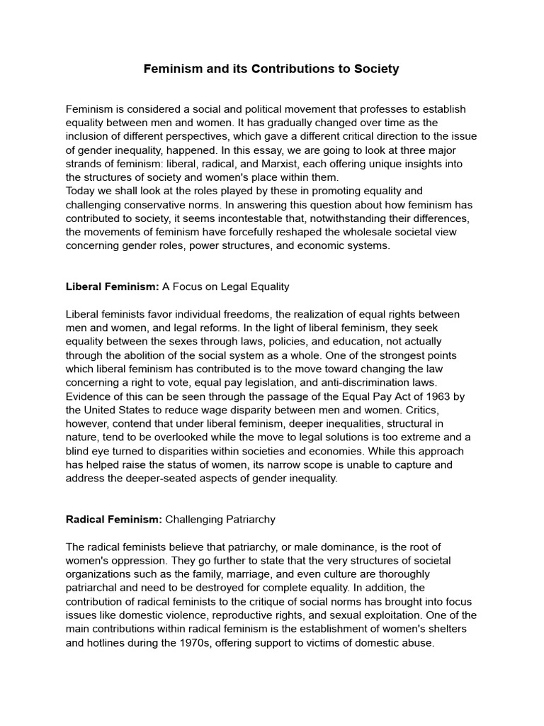 Impact of Feminism on Society | PDF | Gender Studies | Feminism