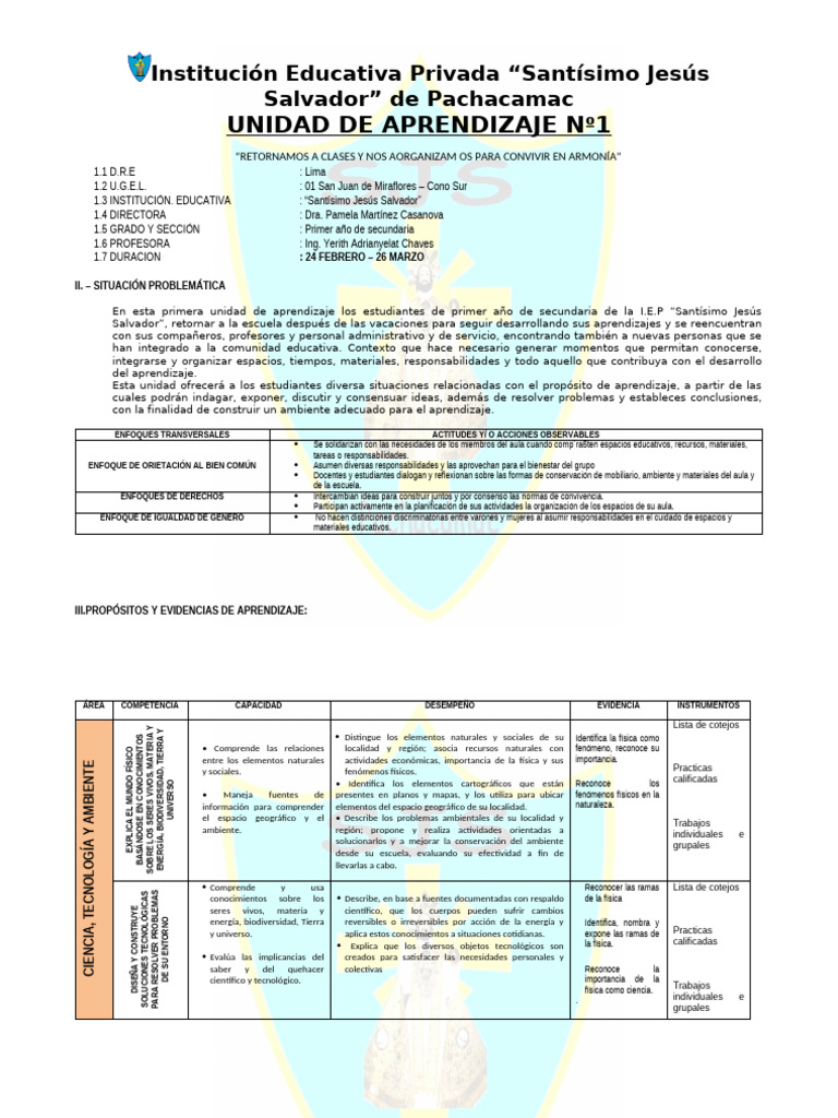Unidad de Aprendizaje 1: Ciencia y Armonía | PDF | Física | Importar