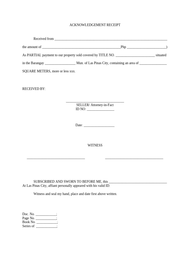 Acknowledgement Receipt | PDF