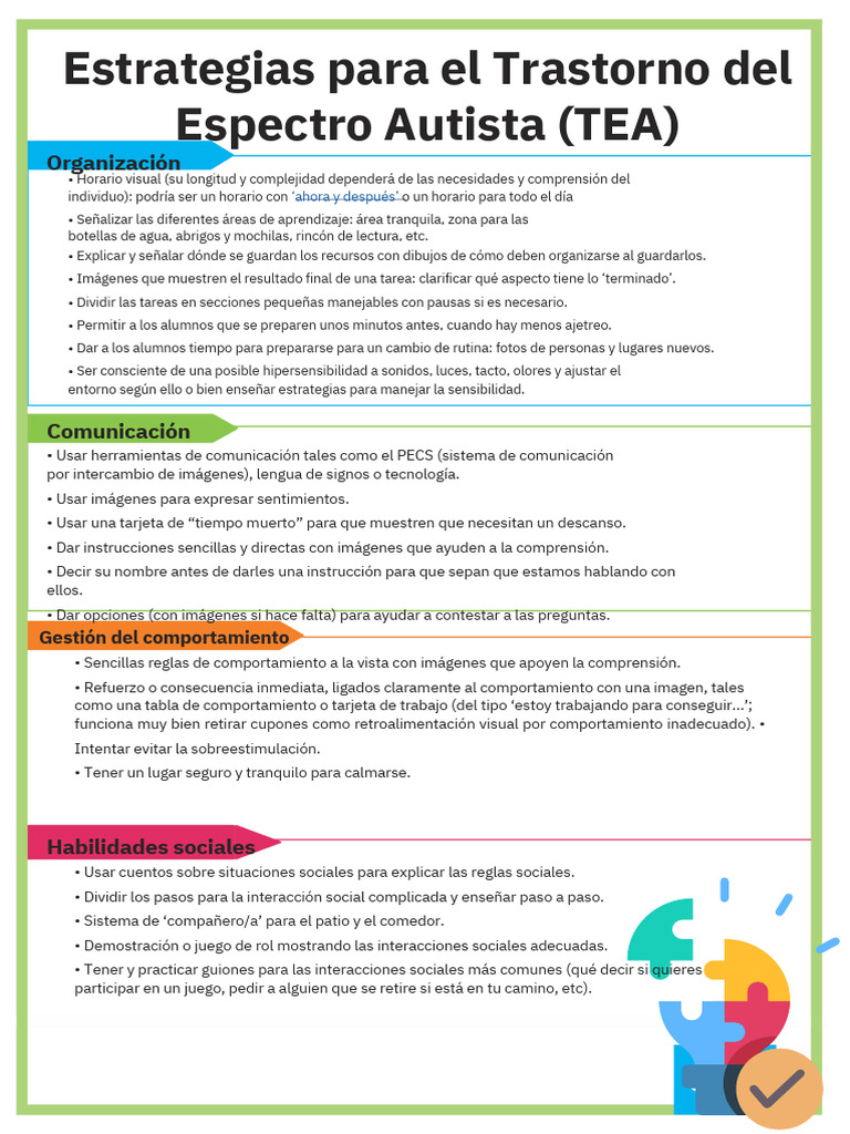Estrategias para el Aula con TEA | PDF | Autismo | Conceptos psicologicos