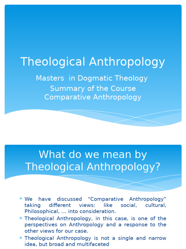 Understanding Theological Anthropology | PDF | Christology | Theology