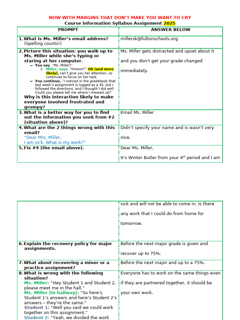 2025 Syllabus Assignment Pdf