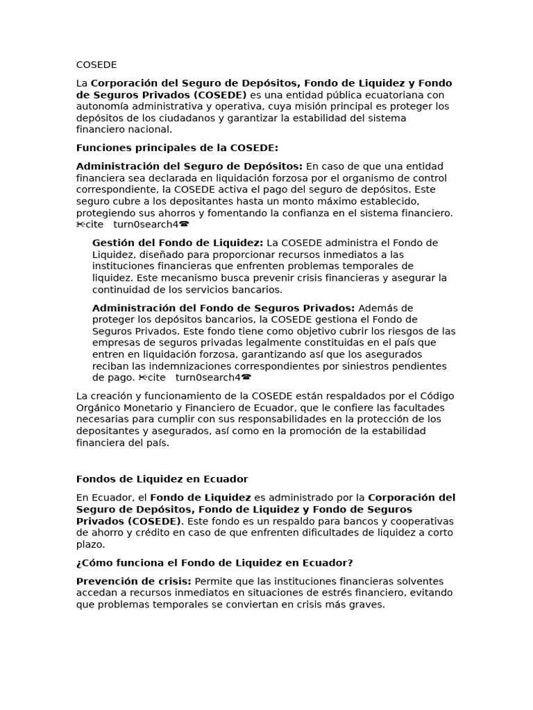 COSEDE: Protección Financiera en Ecuador | PDF | Seguro | Bancos