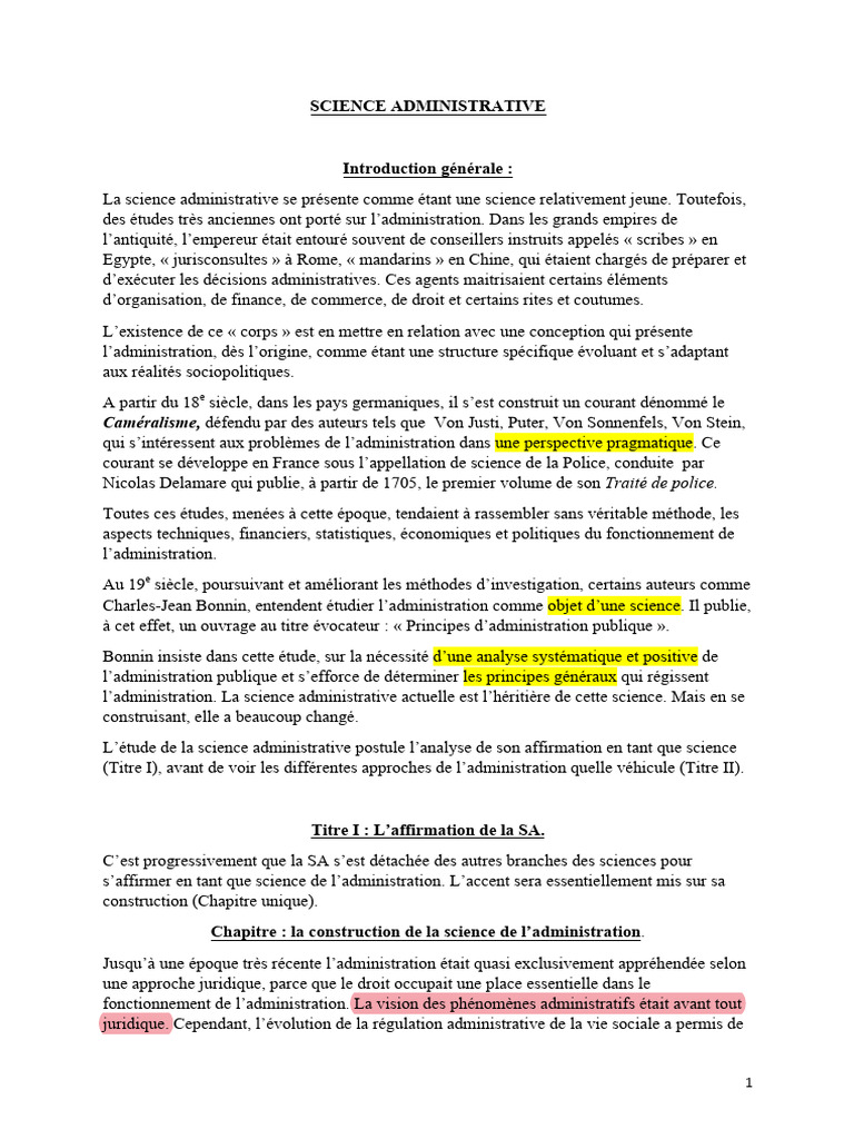 Introduction à la science administrative | PDF | Science ...
