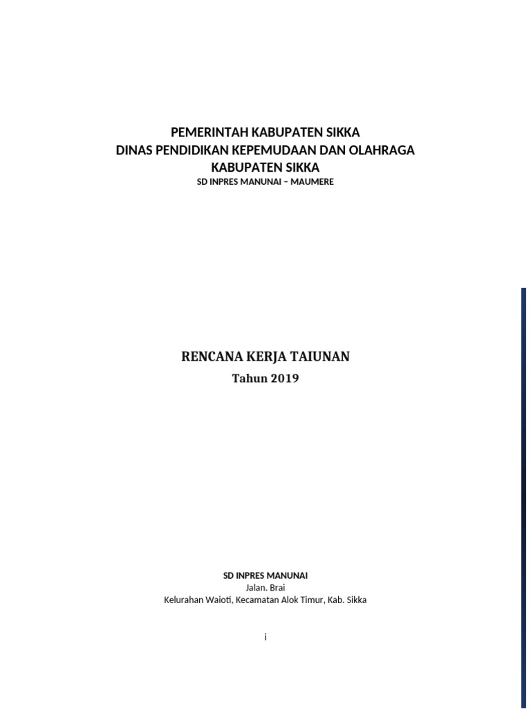 Lembar Pengesahan RKT 2019 | PDF