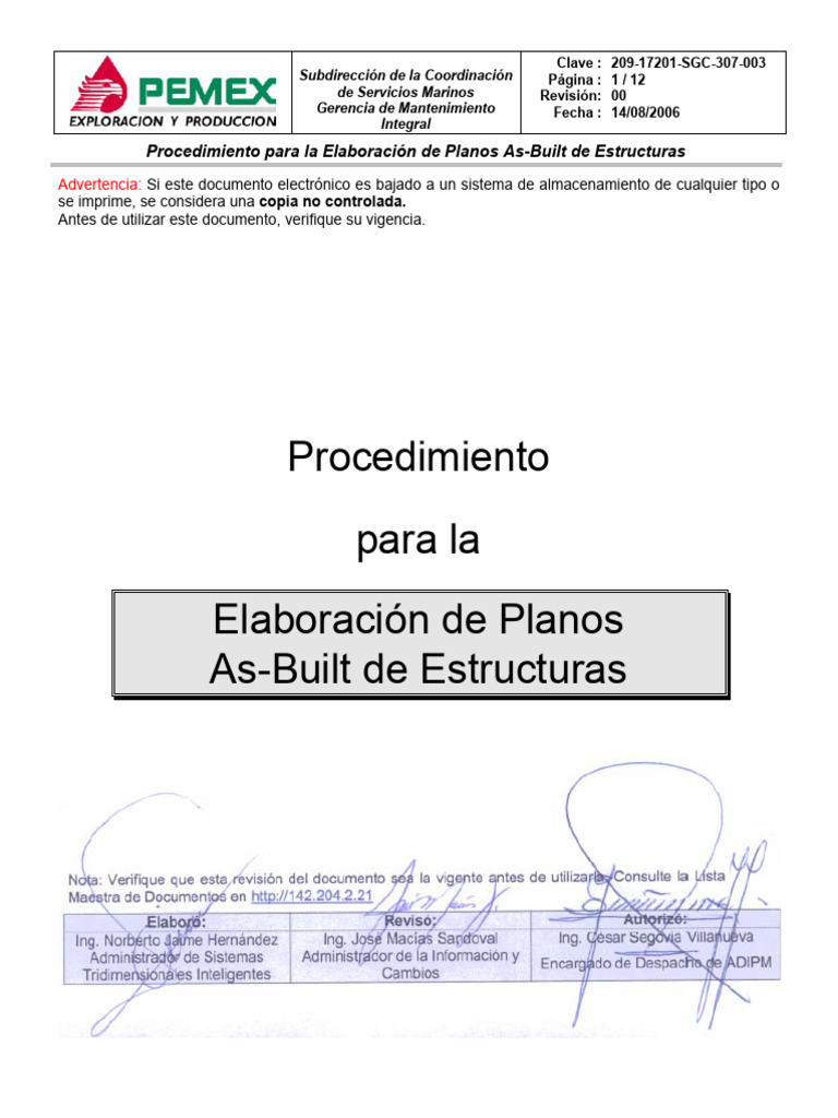 Procedimiento Planos As-Built Estructuras | PDF | Informática | Equipo ...