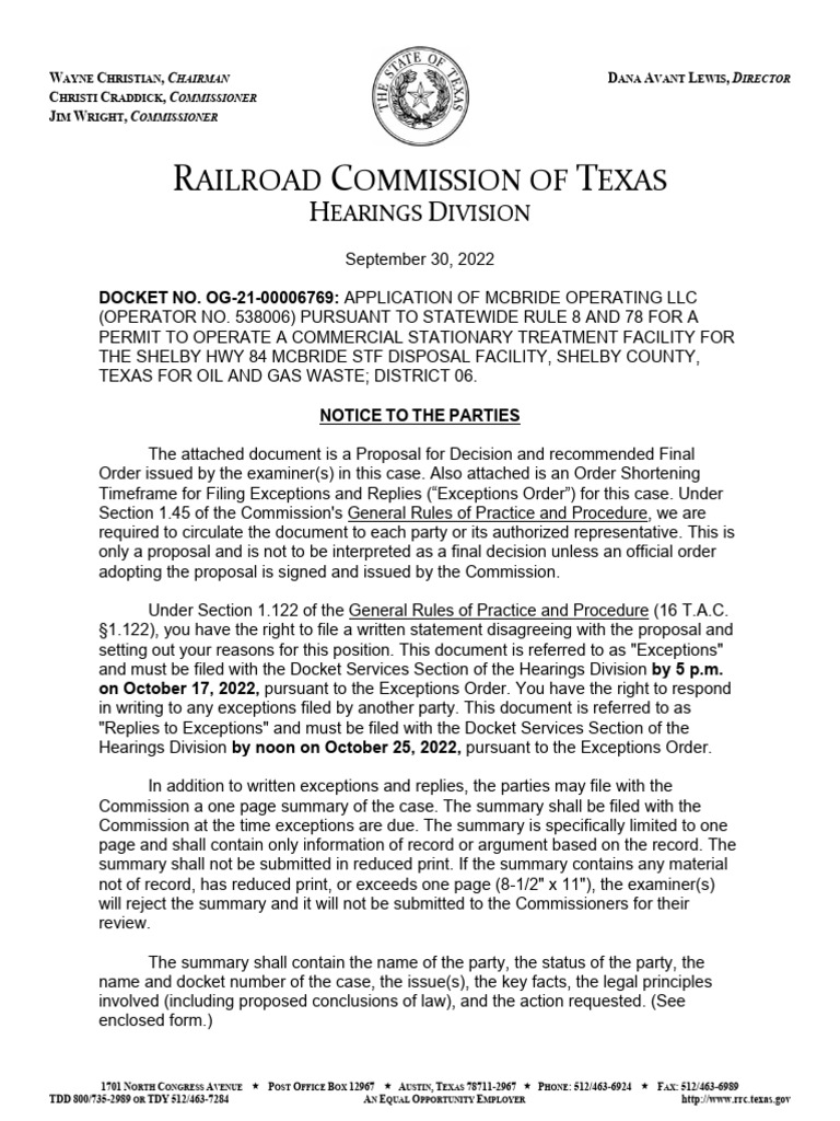 McBride Operating LLC Permit Proposal | PDF | Aquifer | Stream