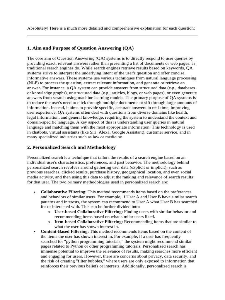 Understanding Question Answering Systems | PDF | Information Retrieval ...
